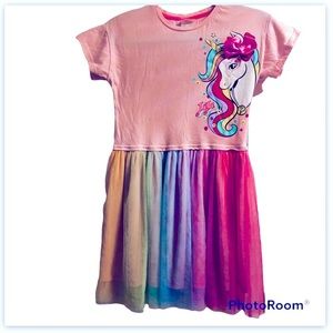 Jojo Siwa  Size Large (10/12) Unicorn Rainbow Tulle School Play Dress